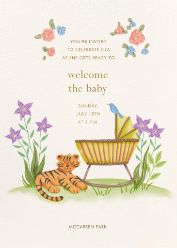 Stripes and Songbirds - Baby Shower Invitation by Chand Sitara