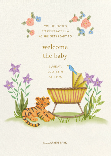 Stripes and Songbirds - Baby Shower Invitation by Chand Sitara