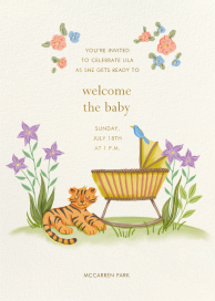 Stripes and Songbirds - Baby Shower Invitation by Chand Sitara
