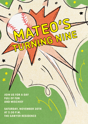 Baseball Smash - Birthday Invitation by Paperless Post