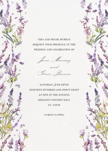 French Lavender - Wedding Invitation by  Monique Lhuillier