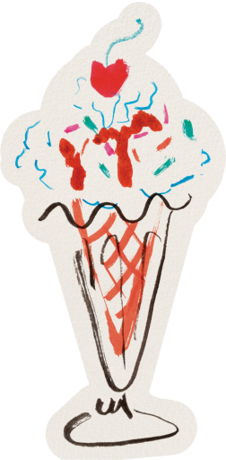 Drawn Ice Cream Sundae Invitation