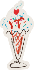 Drawn Ice Cream Sundae Invitation