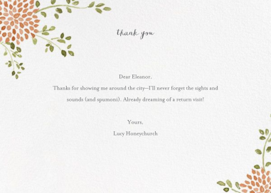 Dahlias Horizontal - Thank You Card by Paperless Post