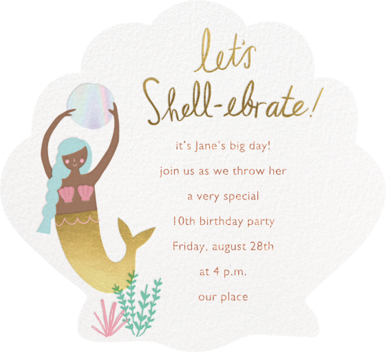 Let's Shellebrate - Birthday Invitation by Meri Meri - Back