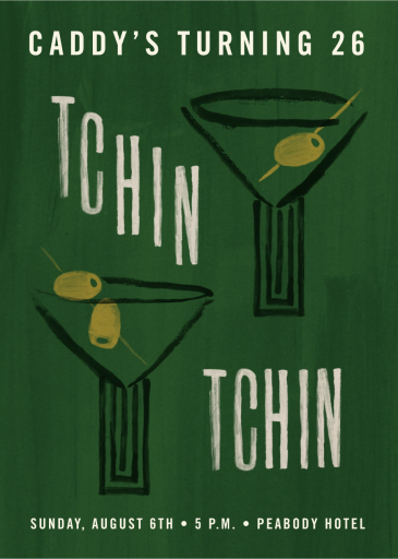 Modern Martini - Birthday Invitation by Phthalo Ruth