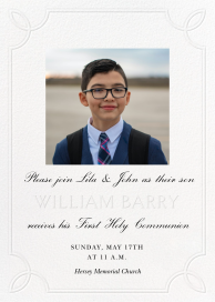 Embossed Border - First Communion Invitation by Paperless Post