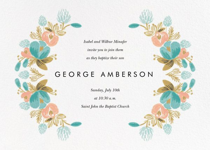 Classic Garland - Baptism & Christening Invitation by Rifle Paper Co.