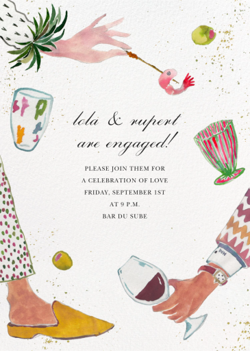 Illustrated Appetizers - Engagement Party Invitation by Happy Menocal