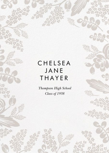 Heather and Lace (Photo) - Graduation Announcement by Rifle Paper Co. - Back