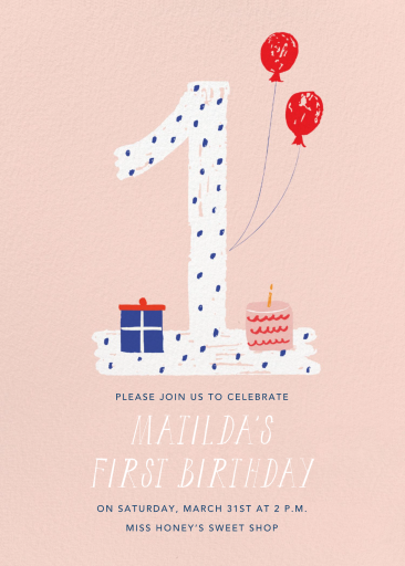One to Remember - First Birthday Invitation by Mr. Boddington's Studio
