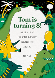 Dino Friends - Birthday Invitation by Min Heo