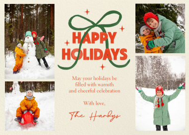 Photo Holiday Bow Collage Card