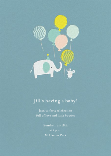 Elephant Balloons - Party Invitation by Little Cube