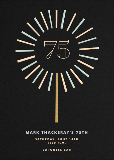 Year of the Sparkler - 75th Birthday Invitation by Paperless Post