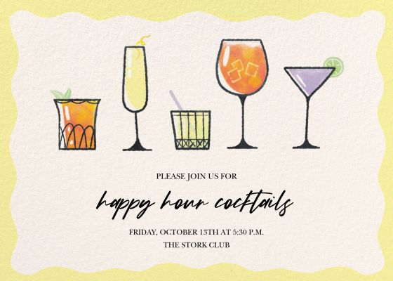 Happy Hour Invitation Templates | Send online instantly | RSVP tracking