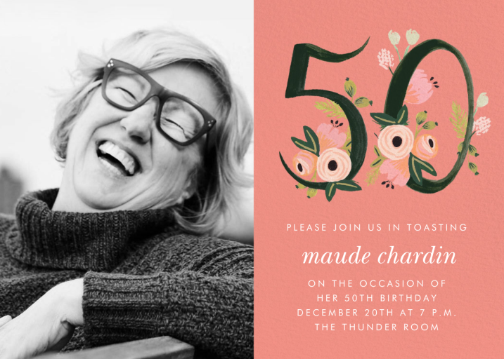 Botanic Numerals Photo - Birthday Invitation by Rifle Paper Co.