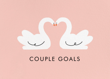 Swan in Love (Holly St Clair) - Greeting Card by Wrap