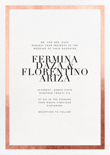 Simple Gold Border - Wedding Invitation by Paperless Post