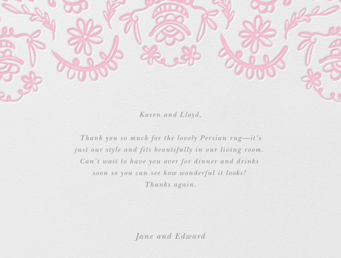 Brushed Lace I thank you by Oscar de la Renta