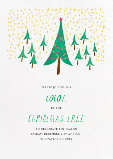 Glittery Tree in the Christmas Forest (Invitation) by Mr. Boddington's Studio