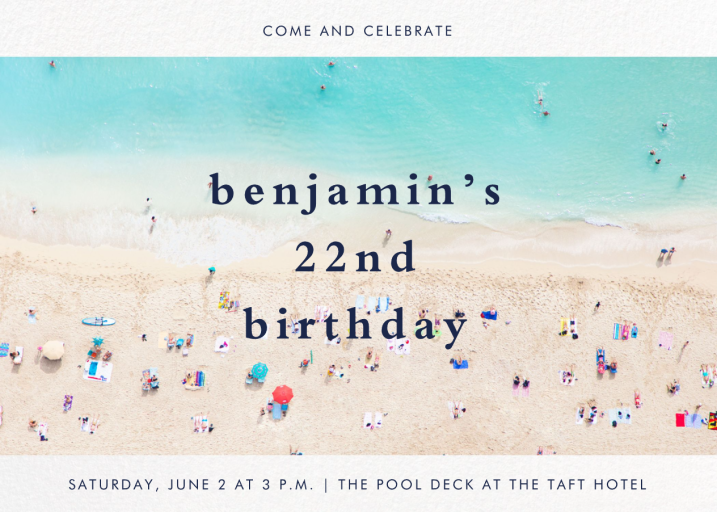 Beach - Invitation by Gray Malin