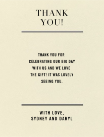 Typographic I (Thank You) - Thank You Card by kate spade new york