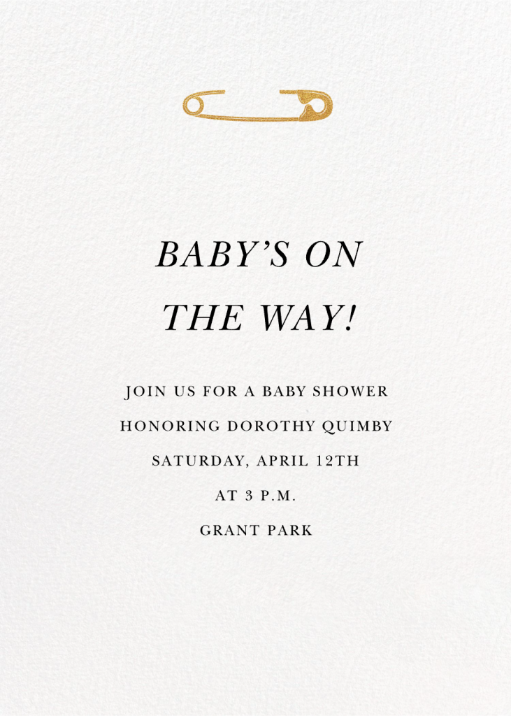 Safety First Baby Shower Invitation Send online instantly RSVP