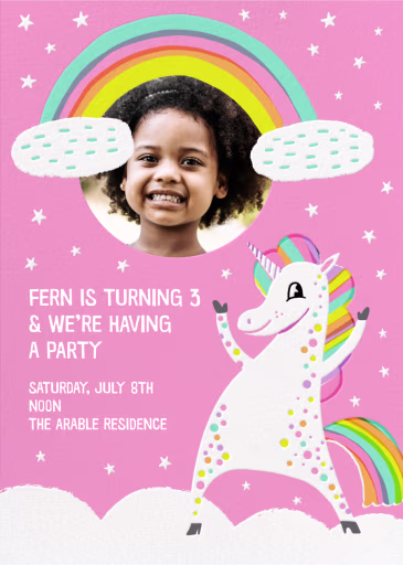 Unicorn Magic (Photo) - Birthday Invitation by Hello!Lucky
