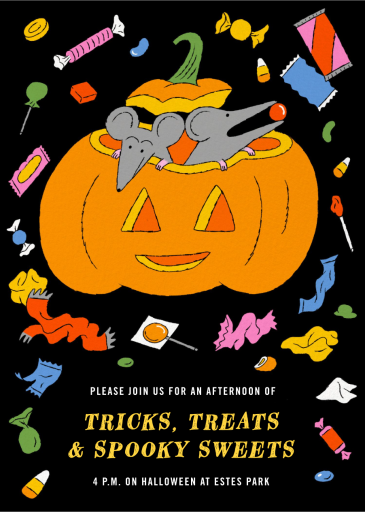 Pumpkin Mice - Halloween Invitation by Min Heo