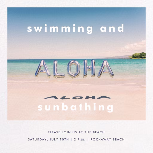 Beach Balloons - Beach Party Invitation by Gray Malin