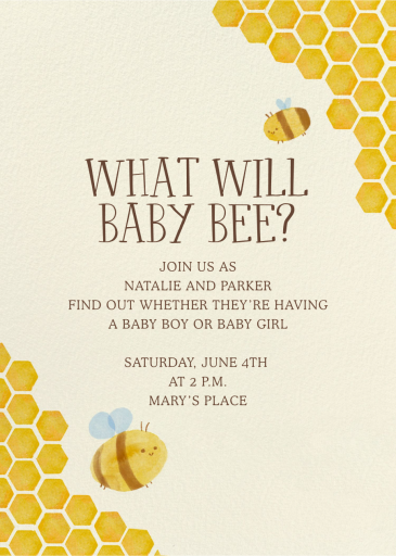 Baby Honeycomb - Gender Reveal Invitation by Paperless Post