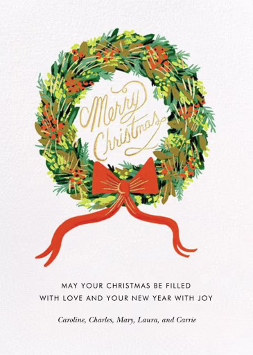 Wintergreen Wreath - Christmas Card by Rifle Paper Co.