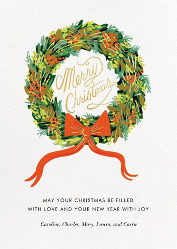 Wintergreen Wreath - Christmas Card by Rifle Paper Co.