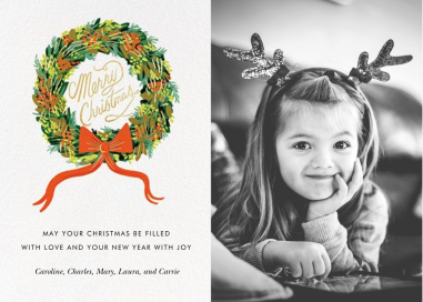 Wintergreen Wreath - Photo - Christmas Card by Rifle Paper Co.