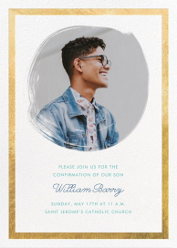 Painted Circle (Foil) - Confirmation Invitation by Paperless Post