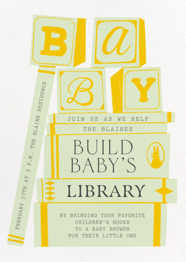 Baby's Library - Baby Shower Invitation by Paperless Post