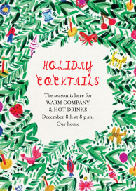 Charming Wreath - Holiday Party Invitation by Mr. Boddington's Studio