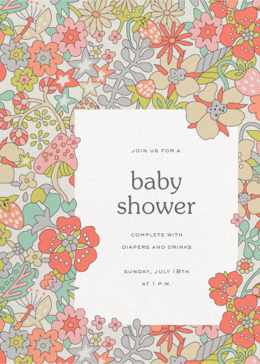 Flower Tops - Baby Shower Invitation by liberty-london