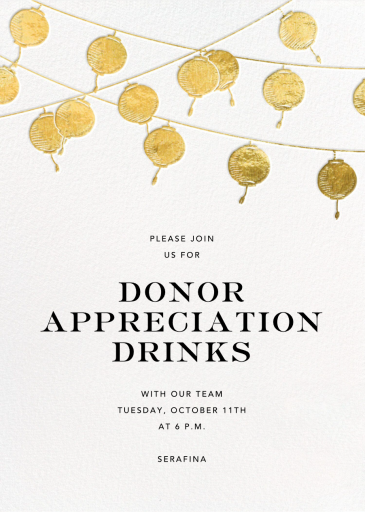 Golden String Lanterns - Appreciation Event Invitation by Paperless Post