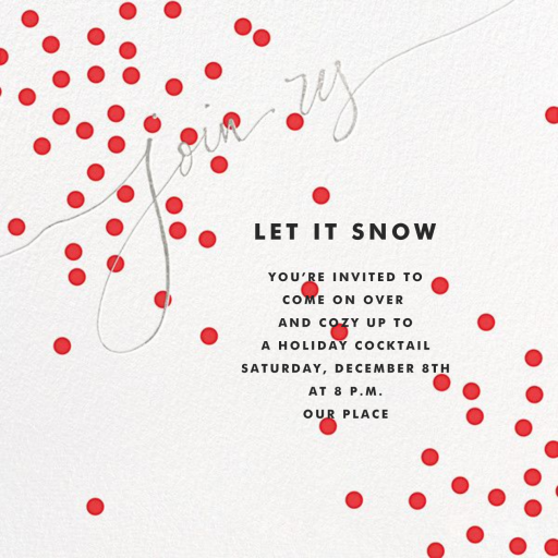 Join Us (Dots) - Winter Party Invitation by Linda and Harriett