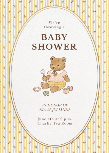 Vintage Teddy Bear Invitation
