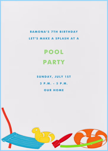 Pool Toys - Pool Party Invitation by Paperless Post