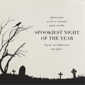 Spooky Graveyard Raven Invitation