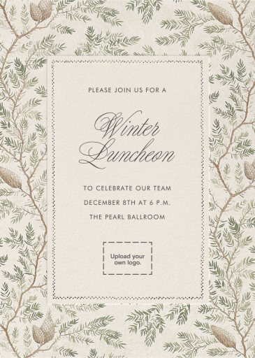 Twig and Pinecone - Corporate Holiday Party Invitation by Schumacher