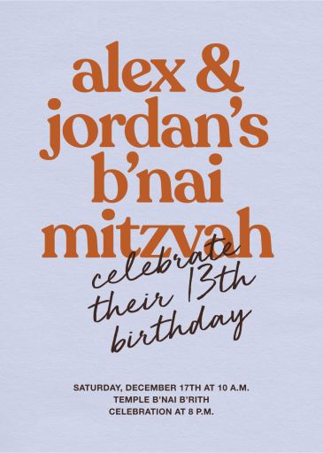 Noted - Bar & Bat Mitzvah Invitation by Paperless Post