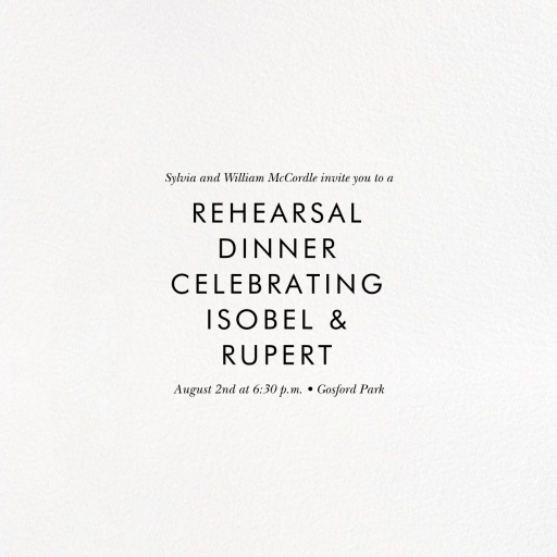 Heather and Lace Photo (Square) - Rehearsal Dinner Invitation by Rifle Paper Co. - Back