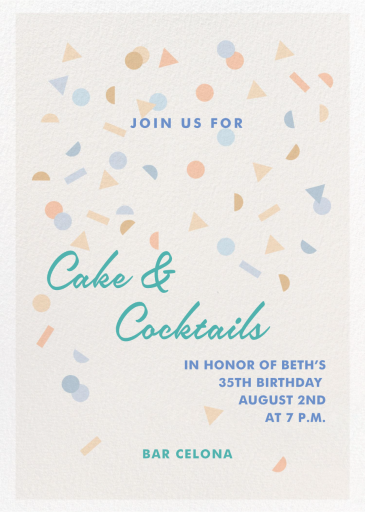 Falling Confetti - Invitation by Gold Rush Paper