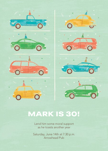 Party Cars by Paperless Post