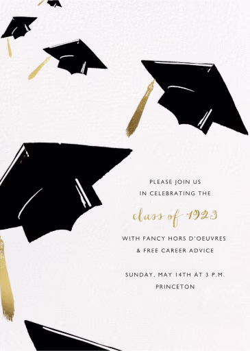 Downpour of Caps - Graduation Party Invitation by Paperless Post